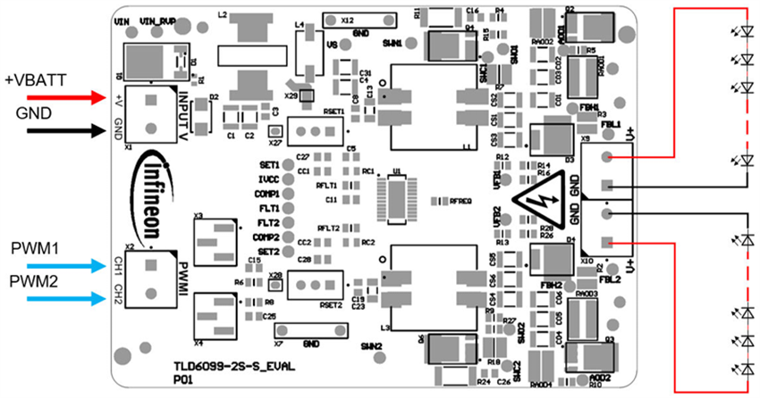 Mechanical Drawing - Infineon Technologies TLD6099-2S-S_EVAL Evaluation Board